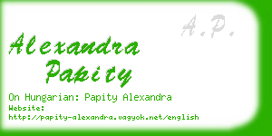 alexandra papity business card